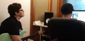Chris Amoretti in studio as a producer 2018